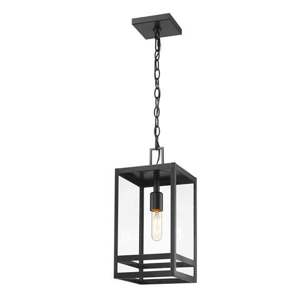 Z-Lite Misty Charcoal Nuri 1-Light Outdoor Chain Mount Ceiling Fixture