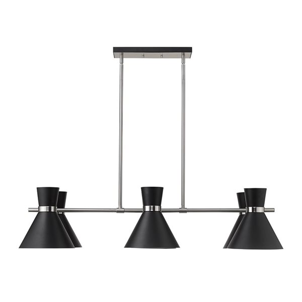 Z-Lite Matte Black/Brushed Nickel Metal Soriano 6-Light Chandelier