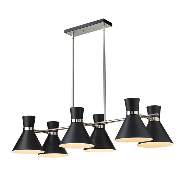 Z-Lite Matte Black/Brushed Nickel Metal Soriano 6-Light Chandelier