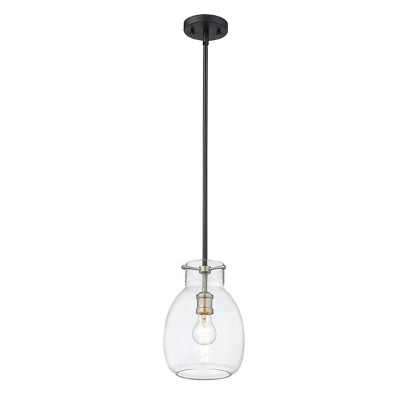 Z-Lite Matte Black/Old Brass Bella 1-Light Mini Pendant Light