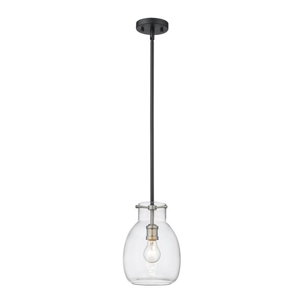 Z-Lite Matte Black/Old Brass Bella 1-Light Mini Pendant Light