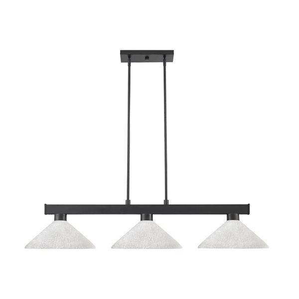 Z-lite Cobalt Matte Black 3-Light Billiard Table Pendant Light