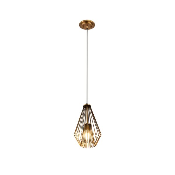 Z-Lite Brushed Nickel Quintus 1-Light Mini Pendant Light