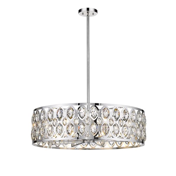 Z-Lite Chrome Metal Dealey 8-Light Chandelier