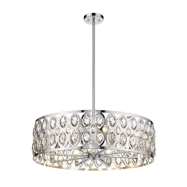 Z-Lite Chrome Metal Dealey 8-Light Chandelier