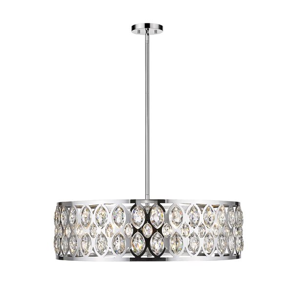 Z-Lite Chrome Metal Dealey 8-Light Chandelier