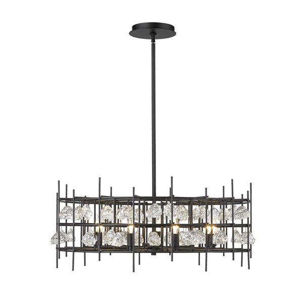 Z-Lite Matte Black Metal Garroway 9-Light Chandelier