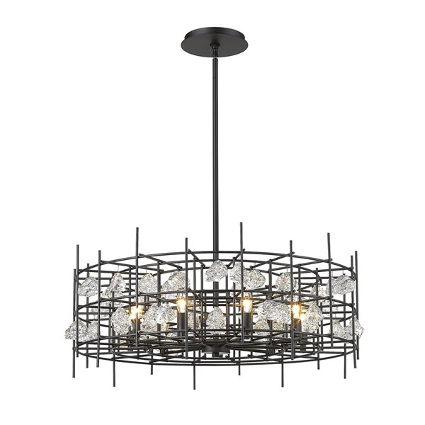 Z-Lite Matte Black Metal Garroway 9-Light Chandelier