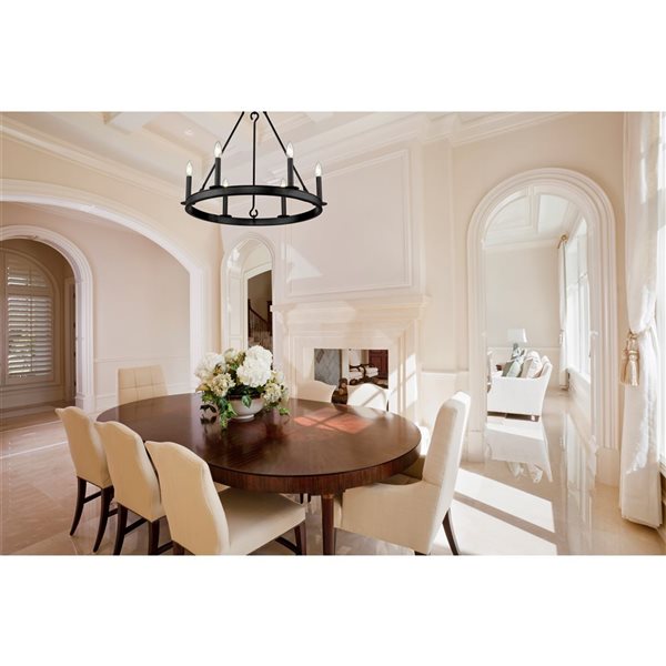 Z-Lite Matte Black Metal Barclay 6-Light Chandelier
