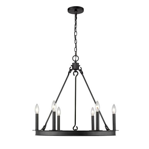 Z-Lite Matte Black Metal Barclay 6-Light Chandelier