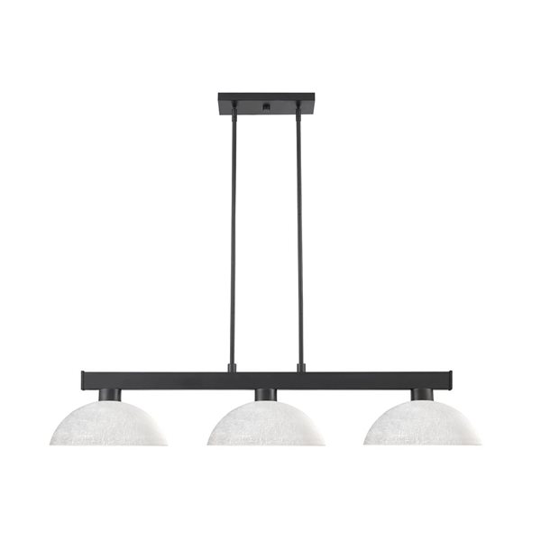 Z-lite Cobalt Matte Black 3-Light Billiard Table Pendant Light