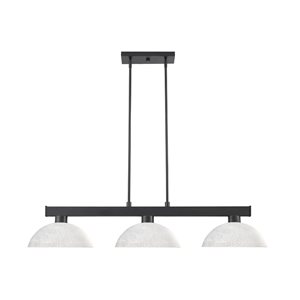 Z-lite Cobalt Matte Black 3-Light Billiard Table Pendant Light