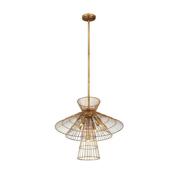 Z-Lite Rubbed Brass Metal Alito 6-Light Chandelier