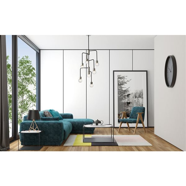 Z-Lite Matte Black/Polished Nickel Glass Neutra 7-Light Chandelier