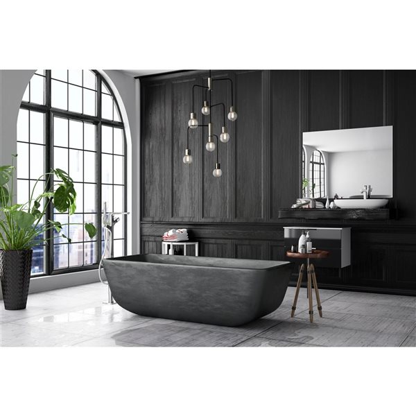 Z-Lite Matte Black/Polished Nickel Glass Neutra 7-Light Chandelier