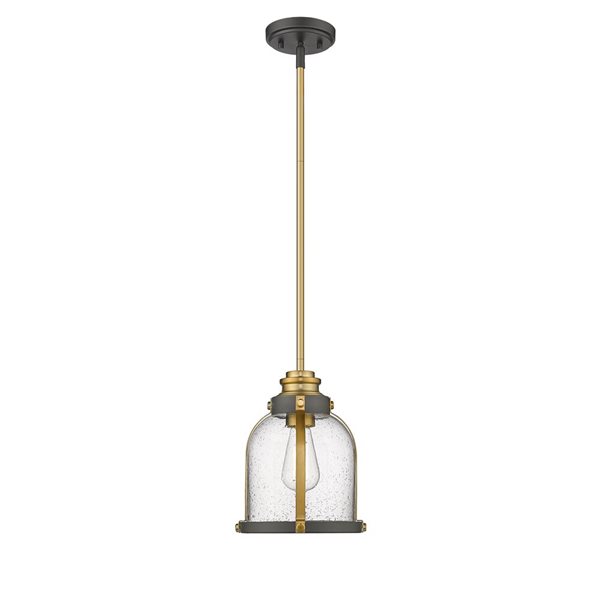 Z-Lite Plated Bronze Burren 1-Light Mini Pendant Light