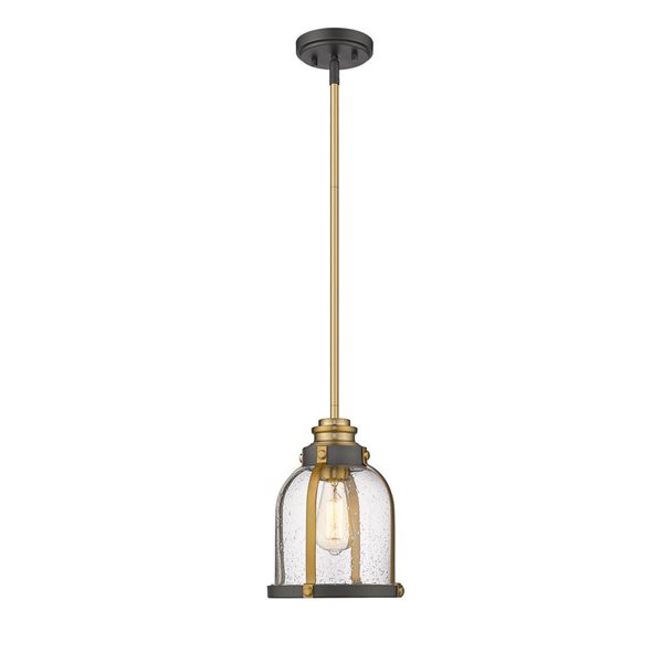 Z-Lite Plated Bronze Burren 1-Light Mini Pendant Light