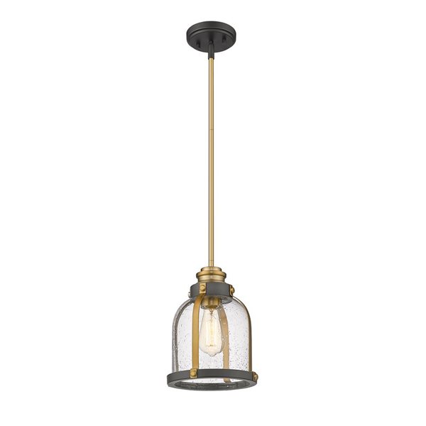 Z-Lite Plated Bronze Burren 1-Light Mini Pendant Light