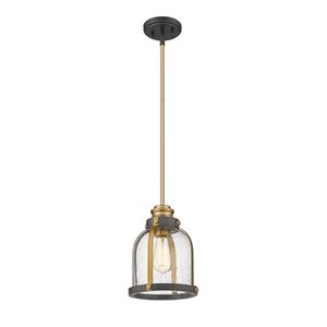 Z-Lite Plated Bronze Burren 1-Light Mini Pendant Light