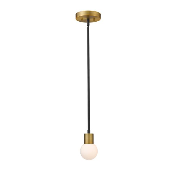 Z-Lite Matte Black/Polished Nickel Neutra 1-Light Mini Pendant Light