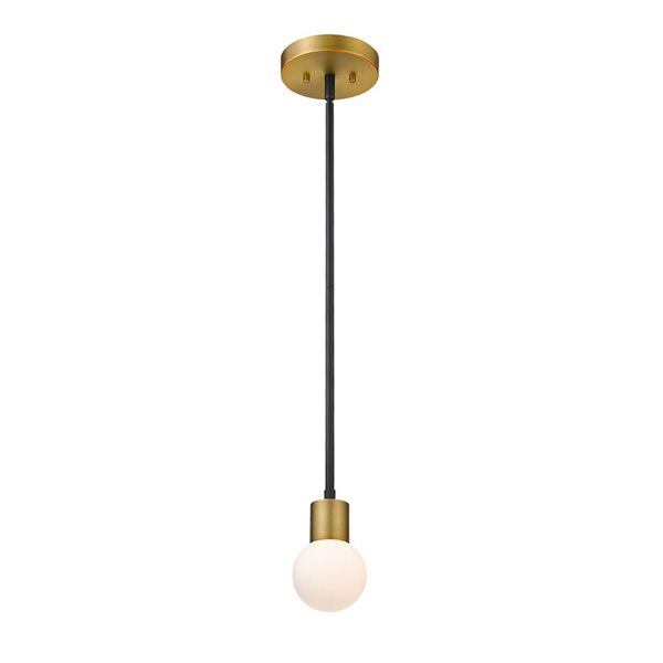 Z-Lite Matte Black/Polished Nickel Neutra 1-Light Mini Pendant Light