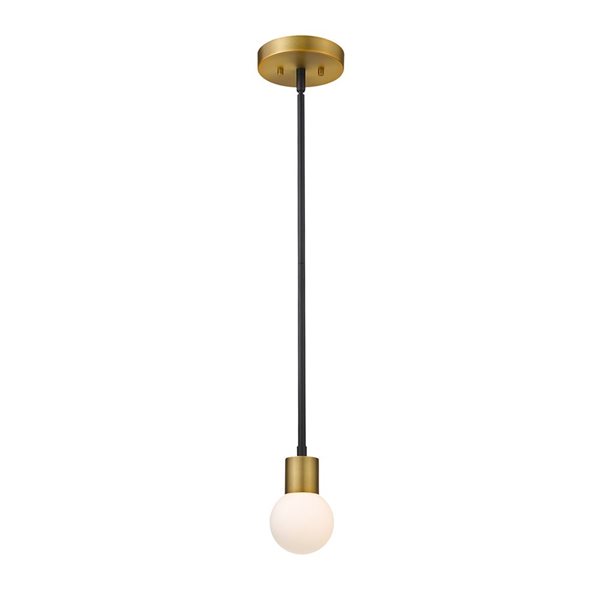 Z-Lite Matte Black/Polished Nickel Neutra 1-Light Mini Pendant Light