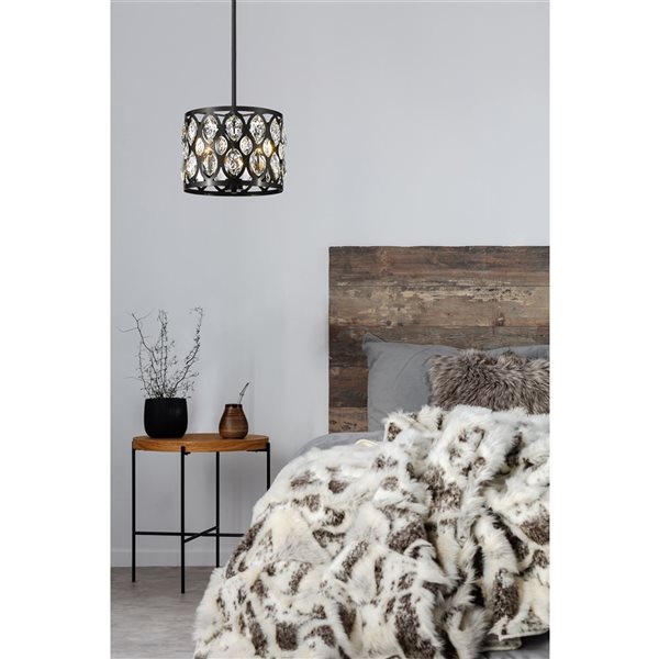 Z-Lite Matte Black Metal Dealey 3-Light Chandelier