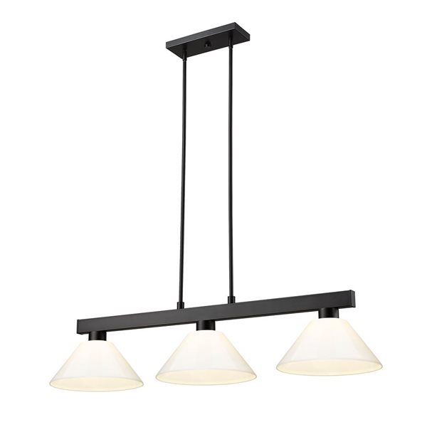 Z-lite Cobalt Matte Black 3-Light Billiard Table Pendant Light