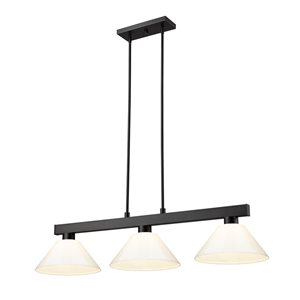 Z-lite Cobalt Matte Black 3-Light Billiard Table Pendant Light