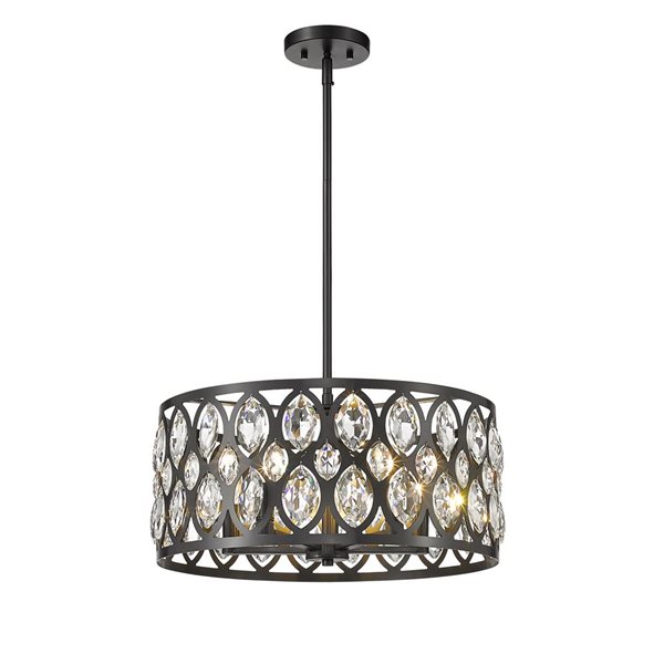 Z-Lite Matte Black Metal Dealey 5-Light Chandelier