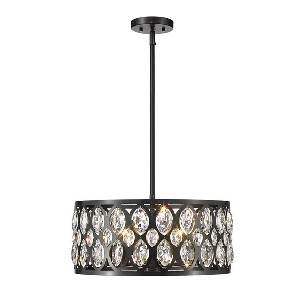 Z-Lite Matte Black Metal Dealey 5-Light Chandelier