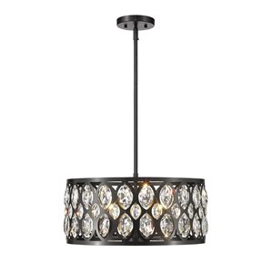 Z-Lite Matte Black Metal Dealey 5-Light Chandelier