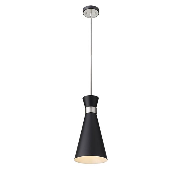 Z-Lite Matte Black/Heritage Brass Soriano 1-Light Pendant Light