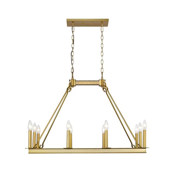 Z-Lite Old Brass Metal Barclay 10-Light Chandelier