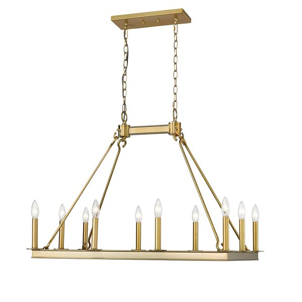 Z-Lite Old Brass Metal Barclay 10-Light Chandelier