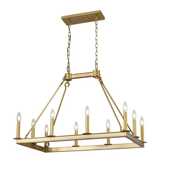 Z-Lite Old Brass Metal Barclay 10-Light Chandelier