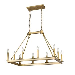 Z-Lite Old Brass Metal Barclay 10-Light Chandelier