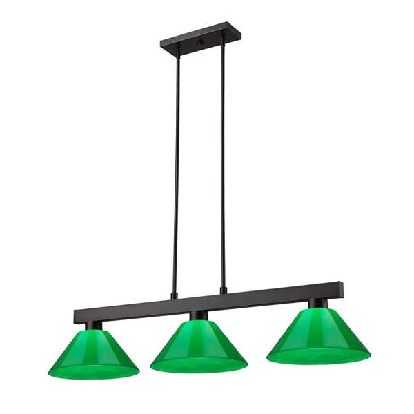 Z-lite Cobalt Matte Black 3-Light Billiard Table Pendant Light