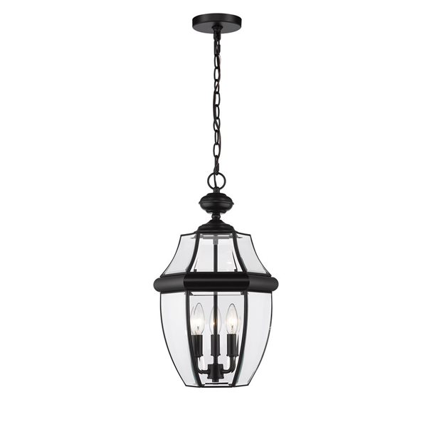 Z-Lite Black Westover 3-Light Outdoor Chain Mount Ceiling Fixture