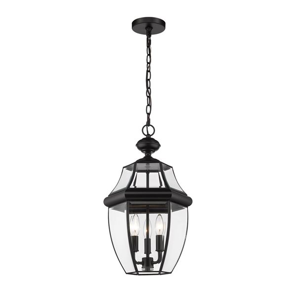 Z-Lite Black Westover 3-Light Outdoor Chain Mount Ceiling Fixture