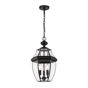 Z-Lite Black Westover 3-Light Outdoor Chain Mount Ceiling Fixture