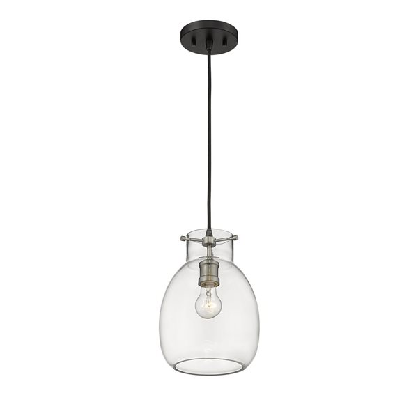 Z-Lite Matte Black/Old Brass Bella 1-Light Mini Pendant Light