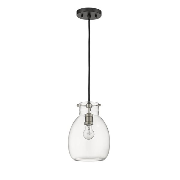 Z-Lite Matte Black/Old Brass Bella 1-Light Mini Pendant Light