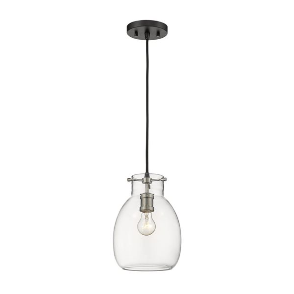 Z-Lite Matte Black/Old Brass Bella 1-Light Mini Pendant Light