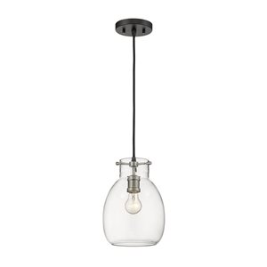 Z-Lite Matte Black/Old Brass Bella 1-Light Mini Pendant Light