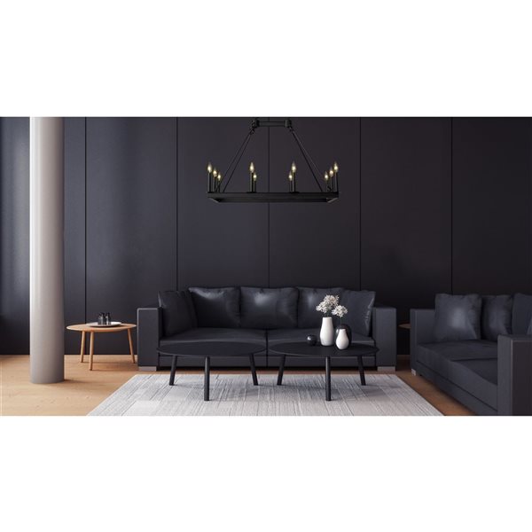 Z-Lite Matte Black Metal Barclay 10-Light Chandelier