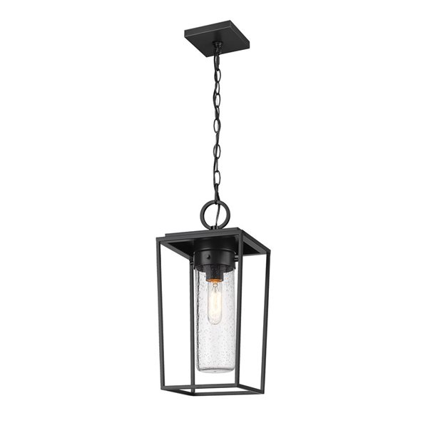 Z-Lite Black Sheridan 1-Light Outdoor Chain Mount Ceiling Fixture