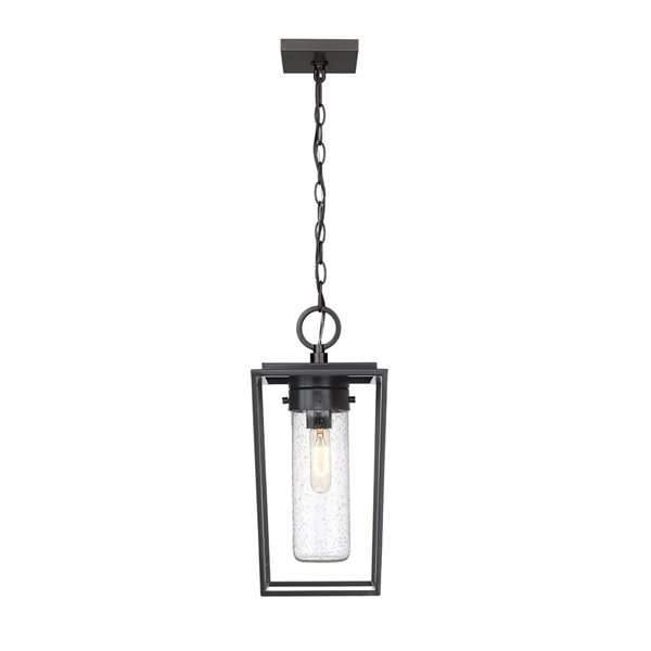 Z-Lite Black Sheridan 1-Light Outdoor Chain Mount Ceiling Fixture