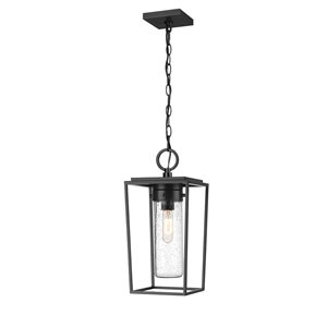 Z-Lite Black Sheridan 1-Light Outdoor Chain Mount Ceiling Fixture