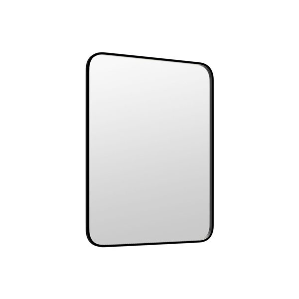 A&E Bath & Shower Modern 30-in Black Matte Rectangular Bathroom Mirror